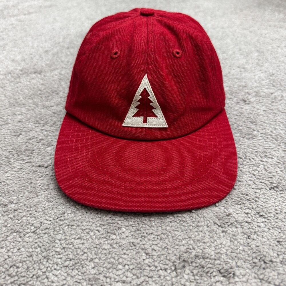 The Landmark Project Pine Tree Adjustable Hat Cap Mens OSFA Red Cotton Outdoor